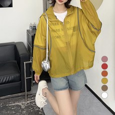 엘쏘 여성용 파이핑 후드 바람막이 점퍼