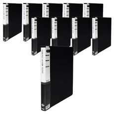 Hyunpoong File 經濟型透明文件夾 20頁, 黑色, 10個