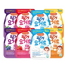 韓國 ivenet 手指優格 原味 2入 + 草莓 2入 + 藍莓 2入 + 香蕉 2入 組合, 綜合口味(原味/草莓/藍莓/香蕉), 1套