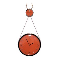 ART PRINCE 鹿掛繩壁鐘 大, 橘色