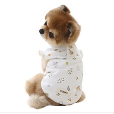 ITS DOG 兔子印花荷葉邊狗狗T恤, 象牙白