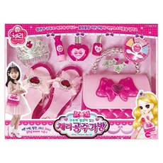 公主包化妝遊戲套裝帶櫻桃鞋和皇冠, 單色