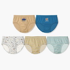unifriend 男童款兒童熊棉質三角內褲5件組