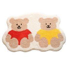 居家客廳地毯小熊迷你地墊, 紅黃熊