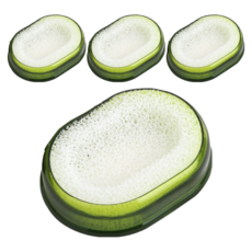 새드리 乾爽皂盤 2入 + 海綿 2入, 綠色, 2套