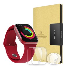 빅쏘 자가복원 애플워치 전면 후면 풀커버 액정보호필름, 투명, 2세트