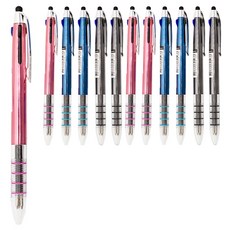 misoro 1000 金屬觸控原子筆 2195 0.7mm 3種 x 2入組, 2套, 黑色, 藍色, 粉紅色