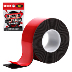 Skora 超強力泡棉雙面膠帶 室內外用 黑色 2.5cm x 2m, 1個