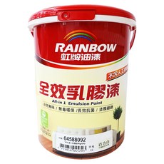 RAINBOW 虹牌油漆 全效乳膠漆 平光 自然無味 無毒環保 長效抗菌 塗膜細緻, 百合白, 1桶
