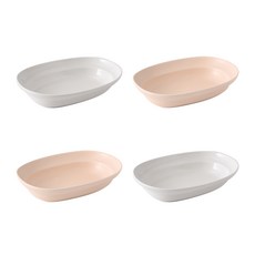 BOWLBOWL 韓國製 Bowl Bowl Origin 焗烤盤 白色 2p + 桃色 2p, 白色+桃色, 4個