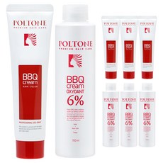 폴톤 BBQ 크림 150ml + 옥시던트 6% 산화제 150ml 세트, 6GY 새치를 위한 노랑빛 황갈색, 4개