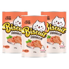 너를위한디저트 고양이 비스켓, 연어맛, 100g, 3개