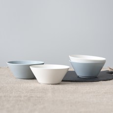 BOWLBOWL Urban Daily 大碗4入組, 亞麻白 + 法式灰, 1套