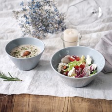 BOWLBOWL Urban Daily餐碗 2件套組, 湯碗+飯碗, 1組, 法式灰色