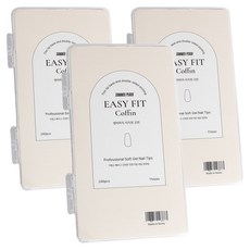 summerpeach Easy Fit梯型美甲片 240入組, 3組, 清除