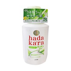 LION 獅王 Hadakara 清爽保濕沐浴慕斯 綠色 柑橘清香 530ml, 1瓶