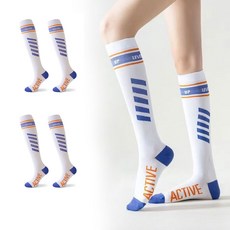 Edelin 女性專用顯瘦運動彈力及膝襪運動襪套組, 白色, 2個