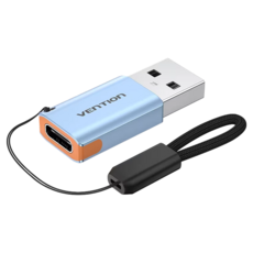 VEnTIOn 威迅 CUA 系列 USB 3.1 A公對C 母轉接頭 附掛繩 38 x 14 x 6.3mm 21g, 銀色, 1個