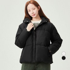 아피나르 여성용 스탠다드핏 숏 후드 패딩 점퍼