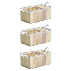 Joyberry PVC 可折疊衣物整理多用途收納箱, 3個, 透明