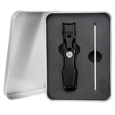 高檔指甲剪 大開口指甲剪 + 美甲銼刀 420不銹鋼材質, 黑色, 1盒