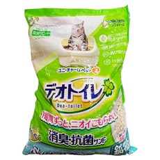 unicharm pet Deo-toilet 雙層貓砂盆專用 清新消臭抗菌沸石砂 天然火山黏土顆粒 易吸附異味 易清潔整理, 森林淡雅清香, 3.8L, 1包