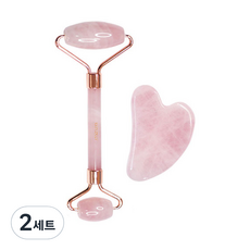 皮膚 Oly 玫瑰石英面輥 + 心刮痧, 2組, 混色