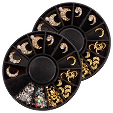 MEIBROWN 月亮造型美甲飾品 M02151 12款組, 混色, 2組