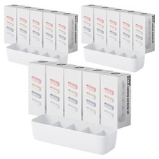 Block Mart 塑膠內衣抽屜整理盒 5格, 白色, 15個