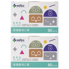 MEDTECS 美德醫療 成人醫用口罩, 按讚藍, 50片, 2盒