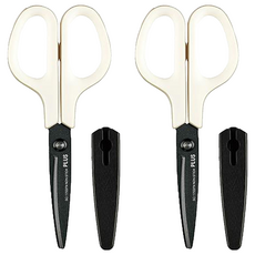 FitcutCurve 3D凹面不沾膠 30度弧線剪刀 雙層柔軟握把, 白色, 2支