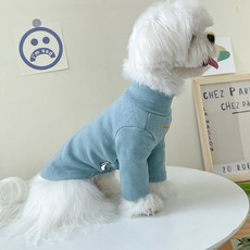 DING DONG PET 狗狗衣服簡約高領T恤, 天藍色