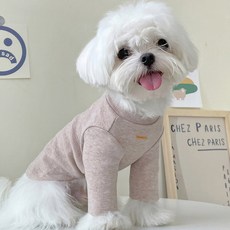 DING DONG PET 狗狗衣服簡約高領T恤, 粉紅色