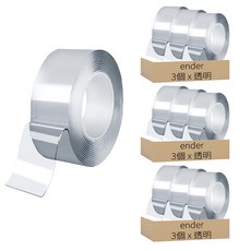 Ender 超強力壓克力奈米矽膠透明凝膠雙面膠帶, 透明, 9個