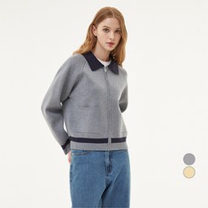 PLASTIC ISLAND 女款撞色細節翻領開襟衫 PQ4KG581