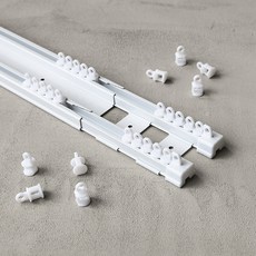 WINDOW DRESS 低噪音電著塗層雙層窗簾軌道, 白色