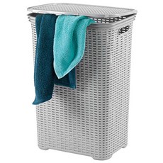 KELA Brasilia 洗衣籃/衣物籃/玩具收納籃 附蓋透氣 簡約設計, 淺灰