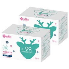 MEDTECS 美德醫療 醫用口罩 大兒童, 分享綠, 50片, 2盒