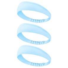 涼感運動髮帶 Set 3個 透氣, 24 x 6cm, 天青藍, 1組