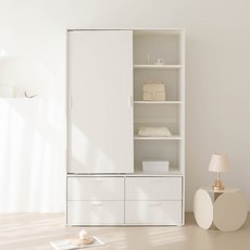 퍼리든 엘릭코 슬라이딩 옷장 선반 서랍형 1200 방문설치, 화이트