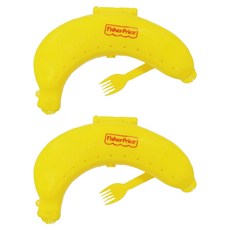 fisher-price 費雪 香蕉收納盒 附叉子, 2個