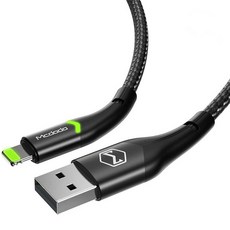 Mcdodo 麥多多 Indikator Lightning iPhone 充電數據傳輸線, 黑色, 1個, 1.2m