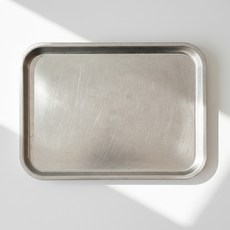 카모메키친 올드 스텐 사각 카페 트레이 쟁반, 실버, 1개