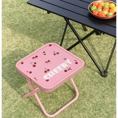 살림만렙 아웃도어 피크닉 휴대용 접이식 캠핑의자 미니 간이 낚시 의자, 체리핑크, 1개