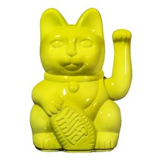 DONKEY 幸運繽紛招財貓，電鍍藍, 亮黃, 15cm