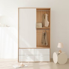 퍼리든 엘릭코 슬라이딩 옷장 행거 서랍형 1200 방문설치, 메이플