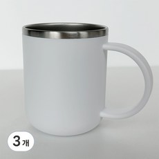 YoGoMoJi 304不鏽鋼手柄型漱口杯, 白色, 3個