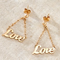 NOID-B 鋼製愛心字母三角耳針耳環