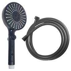 World Clean Victora開關式蓮蓬頭+PVC防垢軟管2m套組, 黑色, 1組