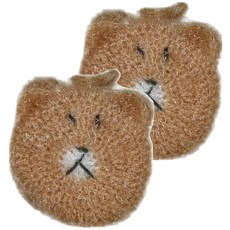 MasterClean 韓風手編洗碗巾, 小熊淺咖色, 3個, 2包